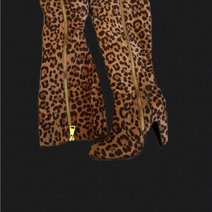 BAMBOO Leopard Print Ankle Boots